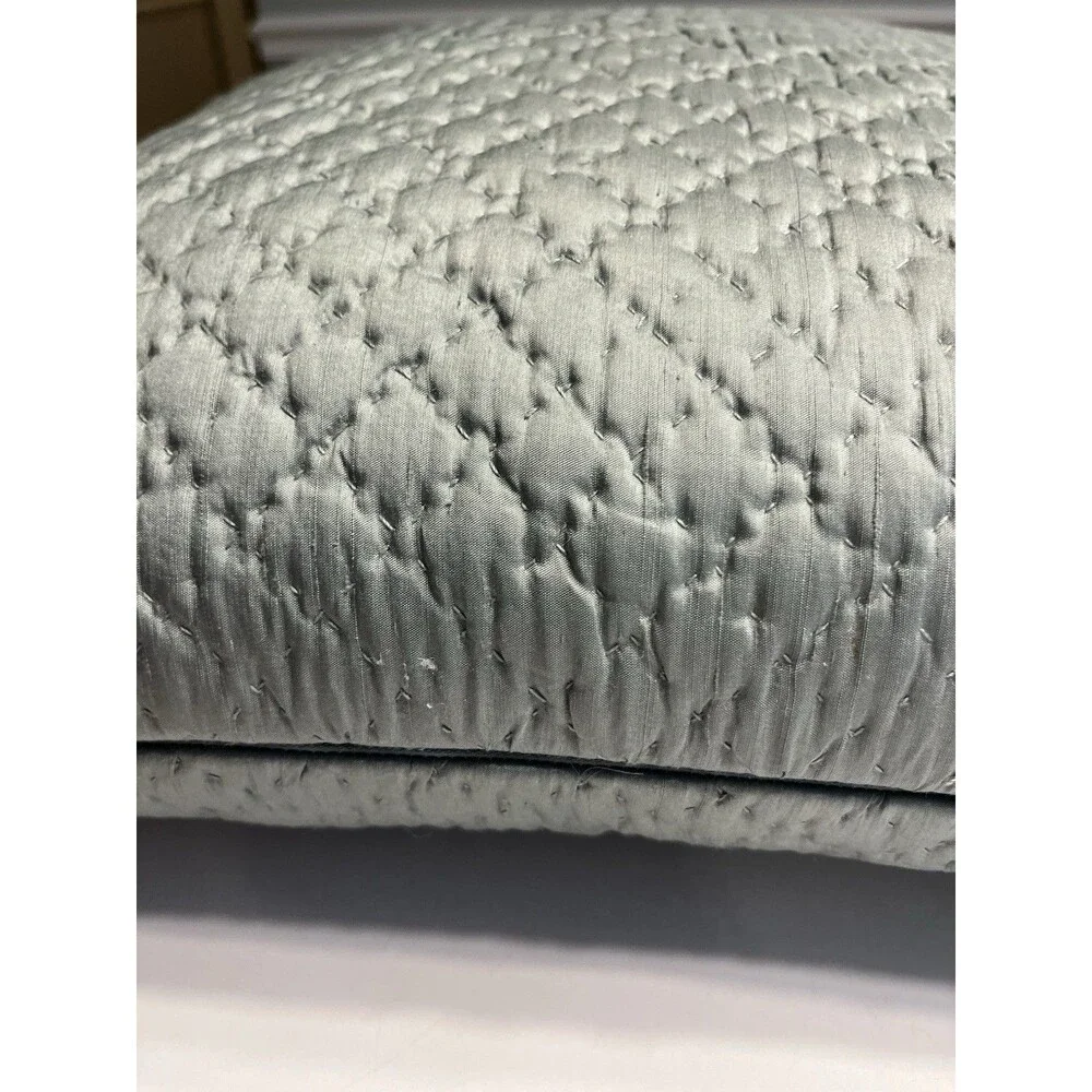 Pottery Barn 100% Silk Quilted Sage Green 20x20” Throw Pillow
